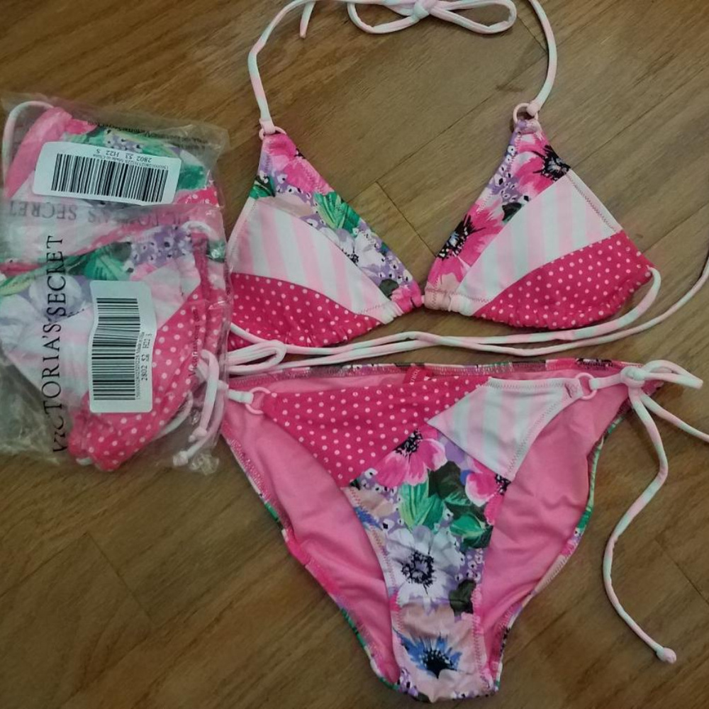 New Victoria Secret Triangle Top & String Bikini S